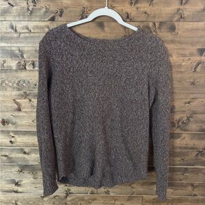 Pink Clover Textured Brown Sweater